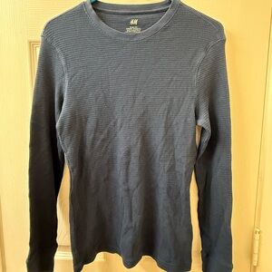 H&M Dark Blue Textured Long Sleeve Tee